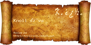 Knoll Éva névjegykártya